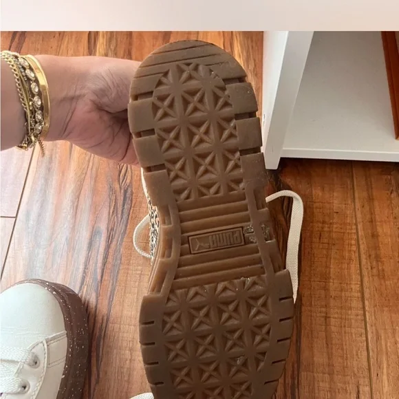 Puma Cream and Leopard Sneakers with Pink Accent - Picture 5 of 5